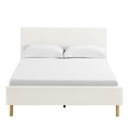 thumbnail image 4 of Gewnee Queen Size Platform Bed Frame with Upholstered Teddy Velvet Headboard - Wood Slat Support, Sturdy Construction.No Box Spring Required, 4 of 13