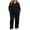 A-Black, variant on Lounge Sets for Women Plus Size Fashionable Solid Color Button V Neck Long Sleeved Shirt Pants Casual Home Suit Set XXL