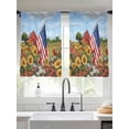 thumbnail image 2 of Independence Day Sheer Curtains 2 Panels Set U. S. Summer Sunflower Pastoral Barn Farmhouse Sheer Window Curtains Light Filtering Rod Pocket Voile Drapes for Bedroom Living Room 52"x45", 2 of 9