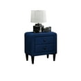 thumbnail image 2 of Elegant Navy Blue Velvet 2 Nightstand For Bedroom Decor Bedside Storage Cabinet With 2 Drawers And Sleek Style, 2 of 5