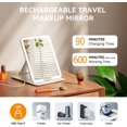 thumbnail image 2 of Rechargeable Travel Makeup Mirror Portable Travel Lighted Makeup Mirror with Color Modes Dimmable Compact Tabletop LED Vanity Mirror with Touch Screen, 2 of 9