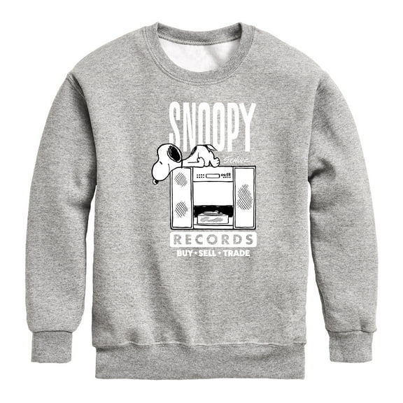 Peanuts - Snoopy Records - Toddler & Youth Crewneck Fleece Sweatshirt