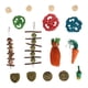 thumbnail image 1 of Juguetes para masticar colgantes de conejo, cuerda de bolas de hierba de madera, juguetes de zanahoria, Animal PEQUEÑO, juguete para masticar para Chinchillas, conejillos de indias y hámsteres, 1 of 5