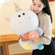 thumbnail image 4 of Adorable unicornio de peluche rosa dulce: lindo animal de peluche suave kawaii, regalo para niños, perfecto para cumpleaños y días festivos, 4 of 5