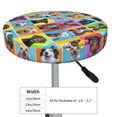 thumbnail image 4 of Bingfone14 Inch Padded Round Bar Stool Cover Cushion With Elastic Fabric Round Chair Seat - Cute Dogs Collage, 4 of 7