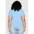 thumbnail image 5 of Womens Plus Size Ribbed Lace Detail Lettuce Edge Top, 5 of 5