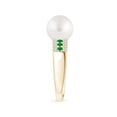 thumbnail image 3 of Angara South Sea Cultured Pearl Ring with Emeralds in 14K Yellow Gold for Women | June Birthstone Jewelry for Her, 3 of 8