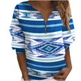 thumbnail image 1 of Sudadera para mujer Otoño Sudaderas Moda Impreso Camiseta suelta Blusa de manga larga Cuello en V Tops casuales Cremallera Odeerbi ODB-5, 1 of 5