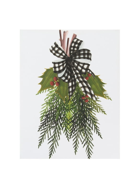 Holiday Time Canvas Wall Hanging Decor, Swag