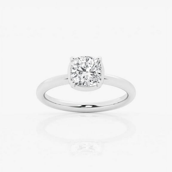 Cloud Jewel 1.4 Ct Lab Diamond Cushion Cut Wedding Ring for Her - 14K White Gold Plated Wedding Anniversary Ring - Solitaire Engagement Silver Ring - Party Wear Diamond Ring for Women In Clearance