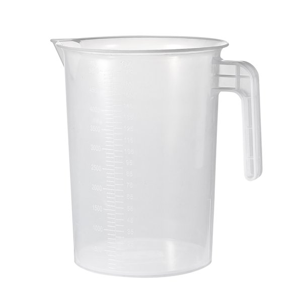 Clear White Plastic Graduated Measuring Cup 5000ml Capacity with Handle 1pcs