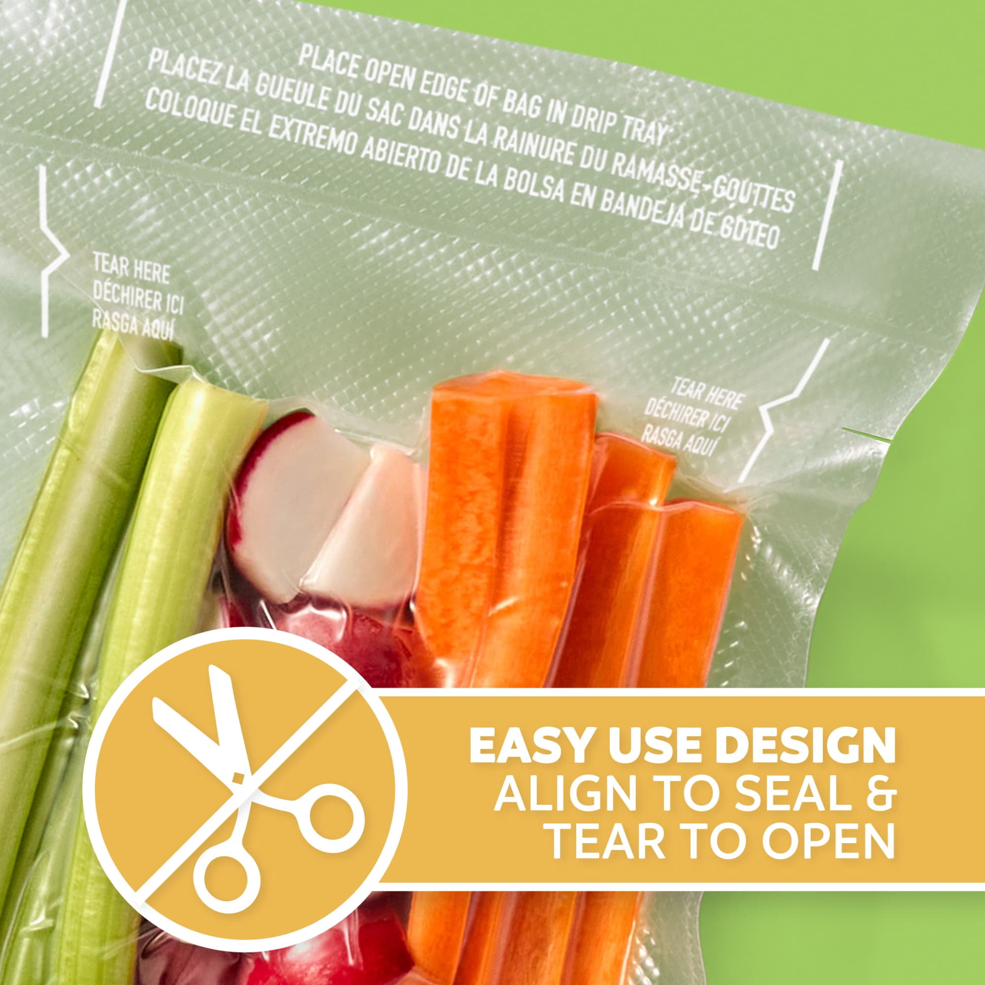 (2 pack) FoodSaver Pint Vacuum Seal Bags, 27 Count Pre-Cut BPA-Free Freezer Bags, Align to Seal & Tear to Open for Food Storage, Sous Vide, and Meal Prep