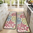 thumbnail image 4 of Kitchen Rugs Sets Of 2,Pioneer Flower Floral Print Pattern Anti Fatigue Kitchen Mat Rugs Non Slip Washable,Decorative Kitchen Floor Mats for Kitchen,Sink,Laundry,17"x47"+17"x47", 4 of 5