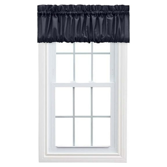 Ellis Stacey 1.5" Rod Pocket High Quality Fabric Solid Color Window Balloon Valance 60"x15" Navy