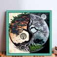 thumbnail image 2 of (11CTACC-5006__C__45X45) Hilo algodón ecológico bordado 11CT Impresión 3 hebras 45*45cm Kit punto cruz Tai Chi Yin Yang-Árbol la vida Serie Naturaleza muerta, 2 of 9