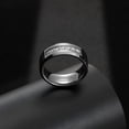 thumbnail image 2 of 8mm Wide Men's Tungsten Ring with Cubic Zirconia, 2 of 4