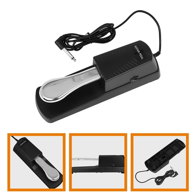 SOPOTUTU Electronic Keyboard Pedal Black 1Set Wear-resistant for New Players Practicing