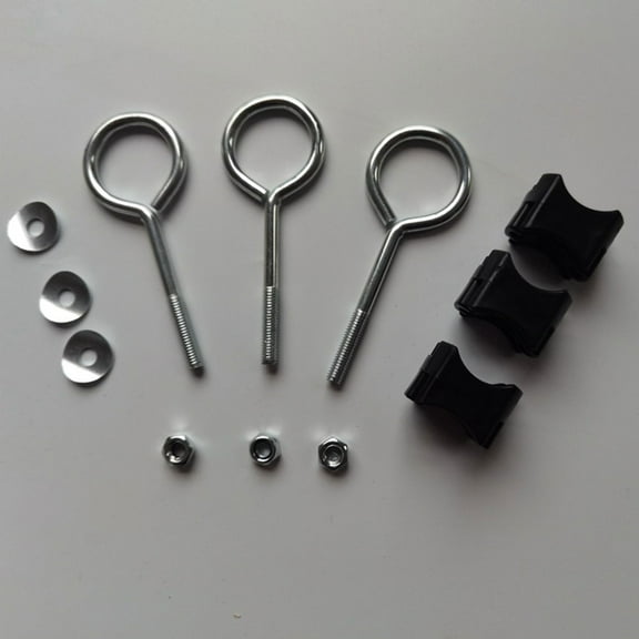 RENACLIPY 12-Piece Galvanized Steel Trampoline Anchor Set for Secure Outdoor Installation and Wind