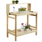 Alden Design Natural Wood Fir, Wood and Pine Potting Bench