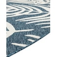 thumbnail image 3 of Unique Loom Outdoor Botanical Collection Area Rug - Palm (10' Round Blue/Navy Blue), 3 of 6