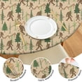 thumbnail image 4 of Beige Bigfoot and Forest Pattern Round Fitted Tablecloth with Elastic Edge,Dining Table Cover Waterproof,Outdoor Round Tablecloth for Camping,Dining,Indoor and Outdoor, 4 of 7