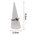 thumbnail image 5 of White Acrylic Ring Holder - Single Finger Ring Stand Cone Jewelry Display Tower, 5 of 5