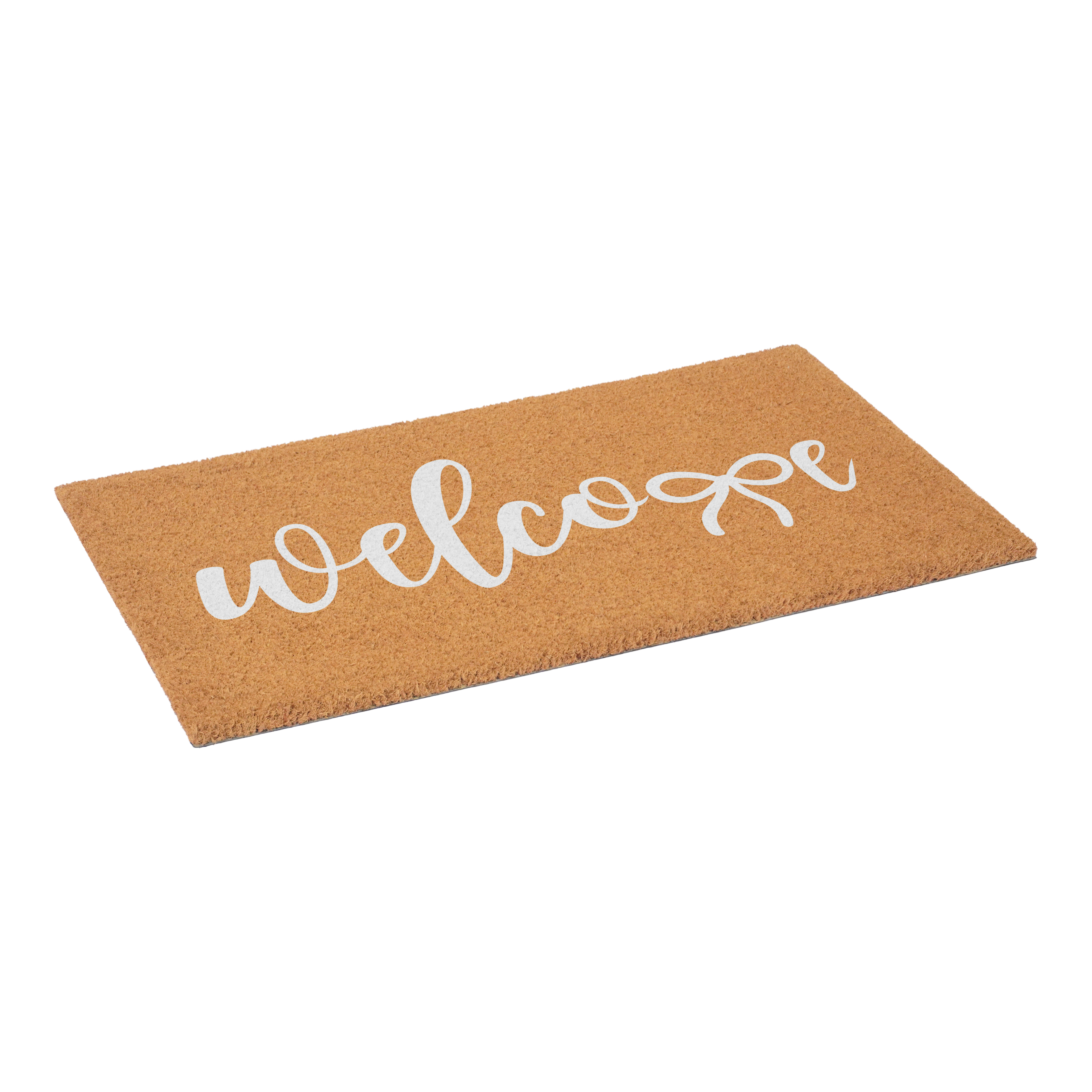 White Welcome Bow Doormat, 17" x 29"