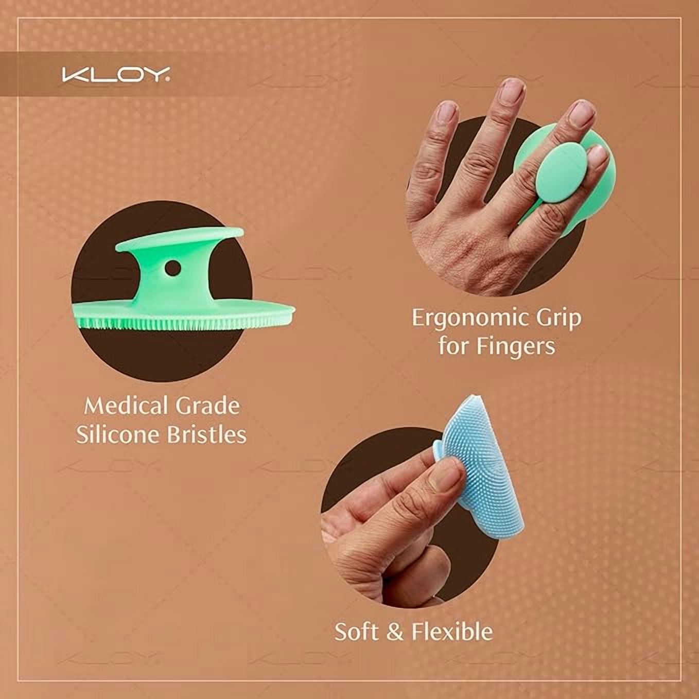 Kloy Silicone Face Cleansing Scrubber for Exfoliation, Massaging (Pack of 4)