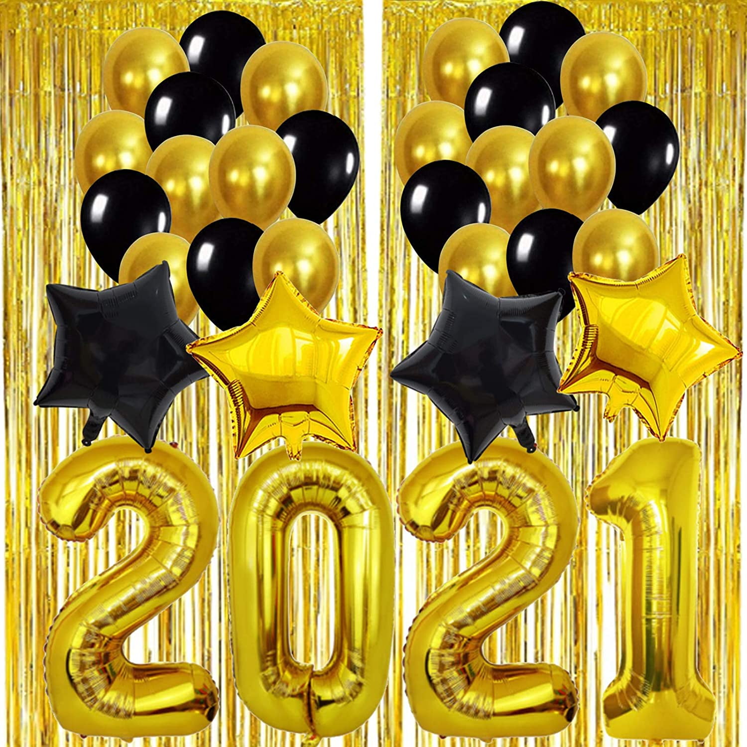 2019 Graduation Party Decorations Black and Gold Congrats Grad Graduation Decorations and Class of 2019 Decorations for Ceiling Shiny Foil Graduation Swirls for Graduation Party Supplies 2019