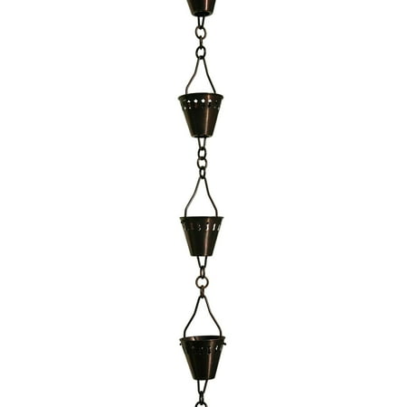 Weathered Patina Chain - Patina Products Antique Copper Shade Cup Rain Chain