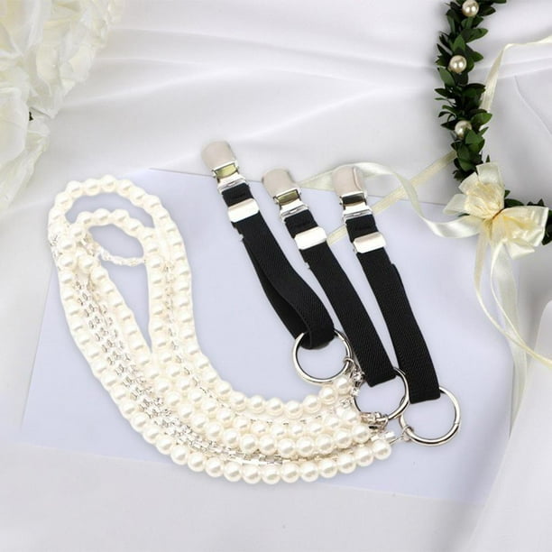 Tirantes estilo punk Tirantes Mujer Pantalones ajustables con clip en la Correa de perlas jinwen tirantes para mujer Walmart en linea
