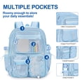thumbnail image 3 of KOITHOT Mesh Backpack Heavy Duty, Stadium Approved Multi-Pocket Beach Backpacks for Adults, See Through Transparent Mesh Bookbag for School & Travel(Blue), 3 of 7