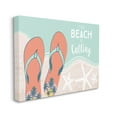 thumbnail image 3 of Stupell Industries Beach Is Calling Flip Flops Shore Graphic Art Gallery Wrapped Canvas Print Wall Art, Design by Arrolynn Weiderhold, 3 of 7