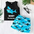 thumbnail image 2 of Toddler Boys Casual Outfit Sets Summer Clothes Hawaiian Tropical Short Sleeve Cartoon Prints Shirts Tops Breathable Lightweight Shorts Outfits Black Brother Matching Outfits 9-12M, 2 of 7