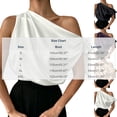 thumbnail image 3 of Women's One Shoulder Satin Blouse Summer Oversized Plain Tie Sleeveless Shirts Elegant Lightweight Office Business Tops Black, 3 of 6