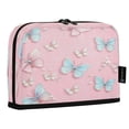 thumbnail image 2 of Standing Pencil Case with Base Large Capacity Stationery Pouch Pen Bag with Zipper for Women Men Pink and Light Blue Butterflies, 2 of 7