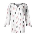 thumbnail image 3 of ICHUANYI Clearance Fashion Woman V Neck Three Quarter 3/4Sleeve T Shirt AutumnBlouse Tops Sweatshirt(Gray, XL) ICHUANYI WER2023080711910, 3 of 4