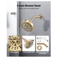 thumbnail image 6 of Tub and Shower Faucet Set, 5 Inch Rainfall Shower Head, Bathtub Spout, 8-Setting Adjustable Spray, Single Handle, Brass Valve, Gold, 6 of 9