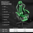 thumbnail image 4 of Lointain Green Gaming Chairs with Footrest, PC Computer Chairs for Adults, Ergonomic Office Chair with Height Adjustment,Retractable Footrest,Headrest & Massage Lumbar Support,Racing Game Gamer Chair, 4 of 8