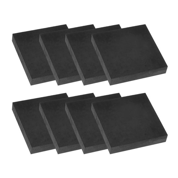 Uxcell Rubber Solid Anti-Vibration Pads, 8 Pcs 80mm x 15mm Thick Rubber Square Washers Multi-Purpose Gasket Pad Bushings Spacer for HVAC Compressor Air Conditioner, Black