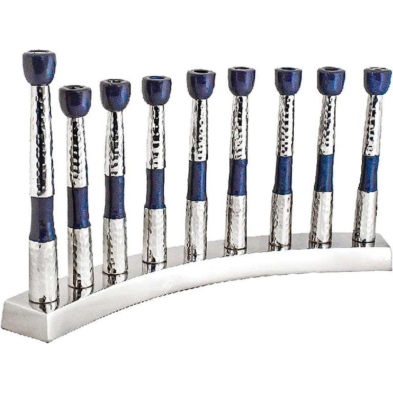 Artistic Curved Pillars Candle Menorah, Blue photo 1