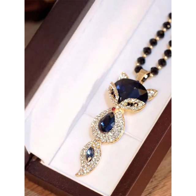 Collar de cadena de suéter de payaso de cristal para mujer, estilo coreano, con cadena de suéter para ropa, colgante de borla larga