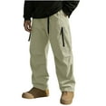 thumbnail image 2 of Afuyipoi Mens Fleece Lined Cargo Pants, Outdoor Waterproof Hiking Long Pants for Hiking Fishing Casual Workwear Beige 4XL, 2 of 4