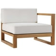 thumbnail image 5 of Pemberly Row 3-Piece Solid Teak Wood Patio Sectional Sofa in Natural & White, 5 of 14