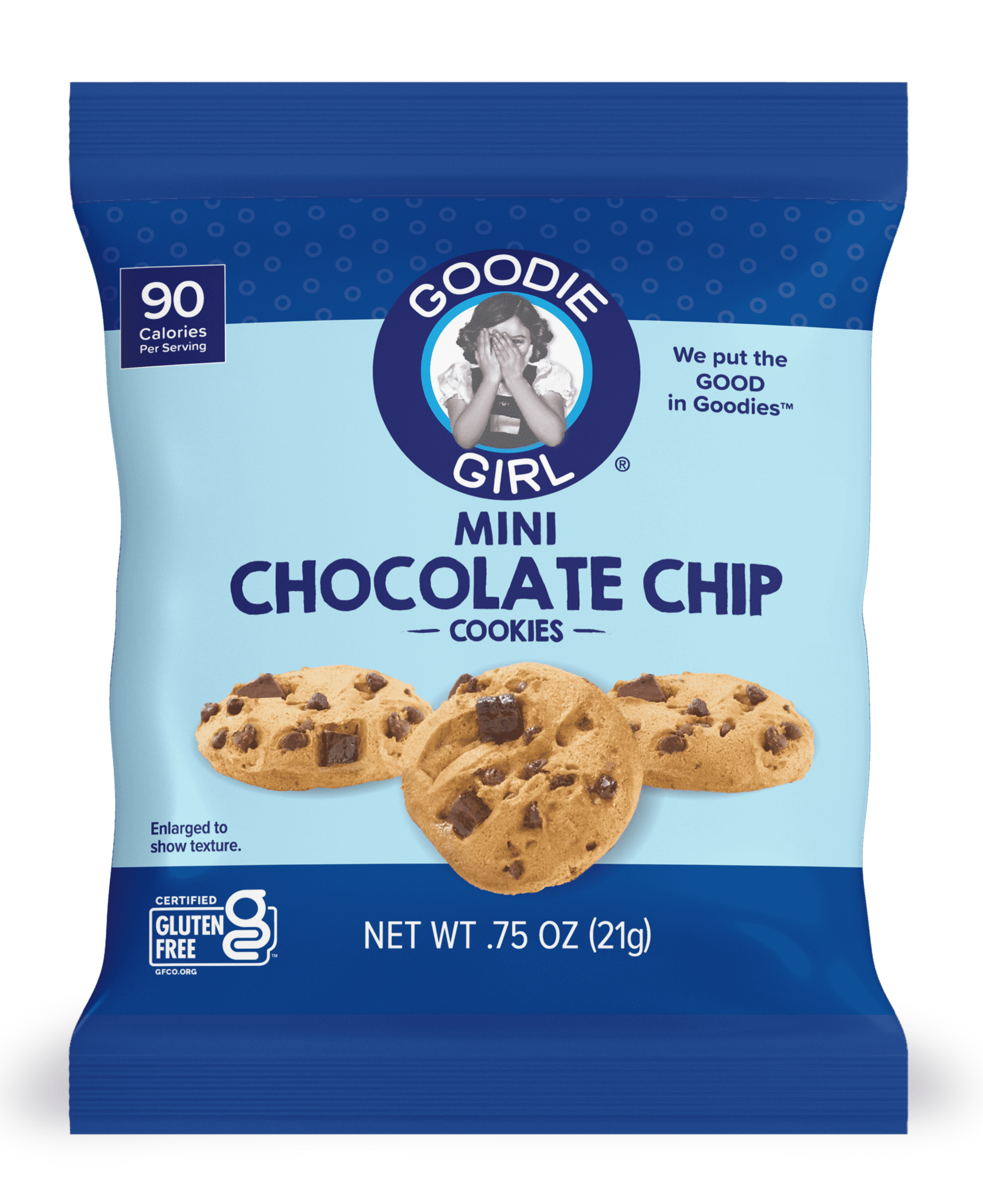 (4 pack) Goodie Girl Gluten Free Chocolate Chip Mini Cookies Snack Pack, 0.75 oz per Bag, 5 Count