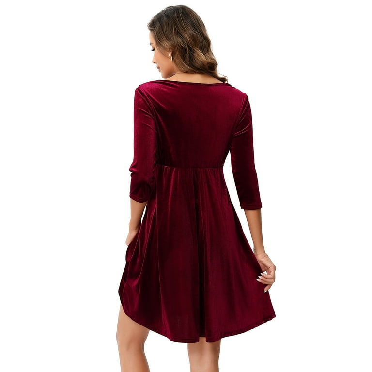 Yesfashion Women's Maternity Dresses Velvet Retro V-Neck A-Line Holiday  Wedding Guest Evening Dress - Walmart.com