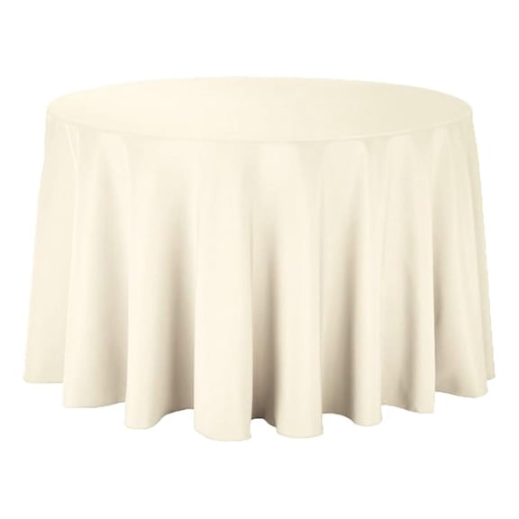 Round Tablecloth 120 Inch - 2 Pack Polyester Table Covers - Stain & Wrinkle Resistant - Washable for Wedding, Party, Banquet, Dining Table