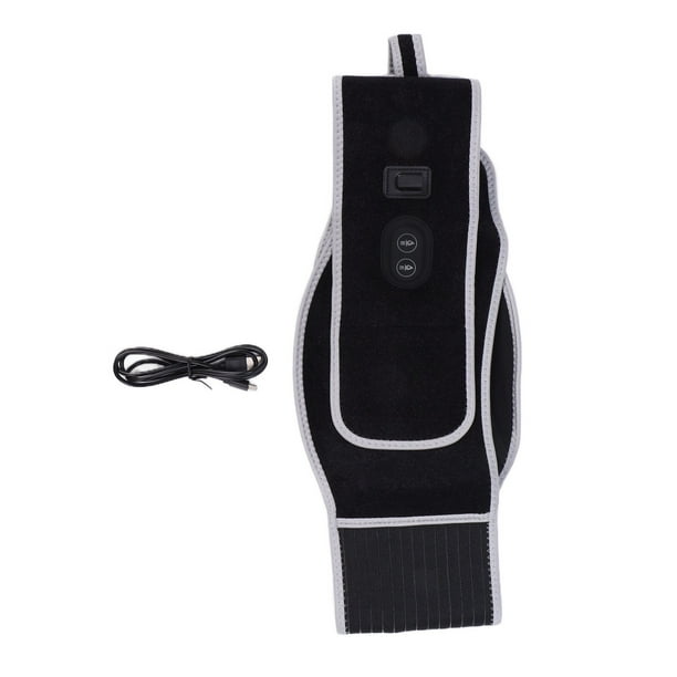 Cinturón calefactor eléctrico con 3 modos, masajeador portátil de terapia de calor negro con cable USB para dolor de cintura y espalda.