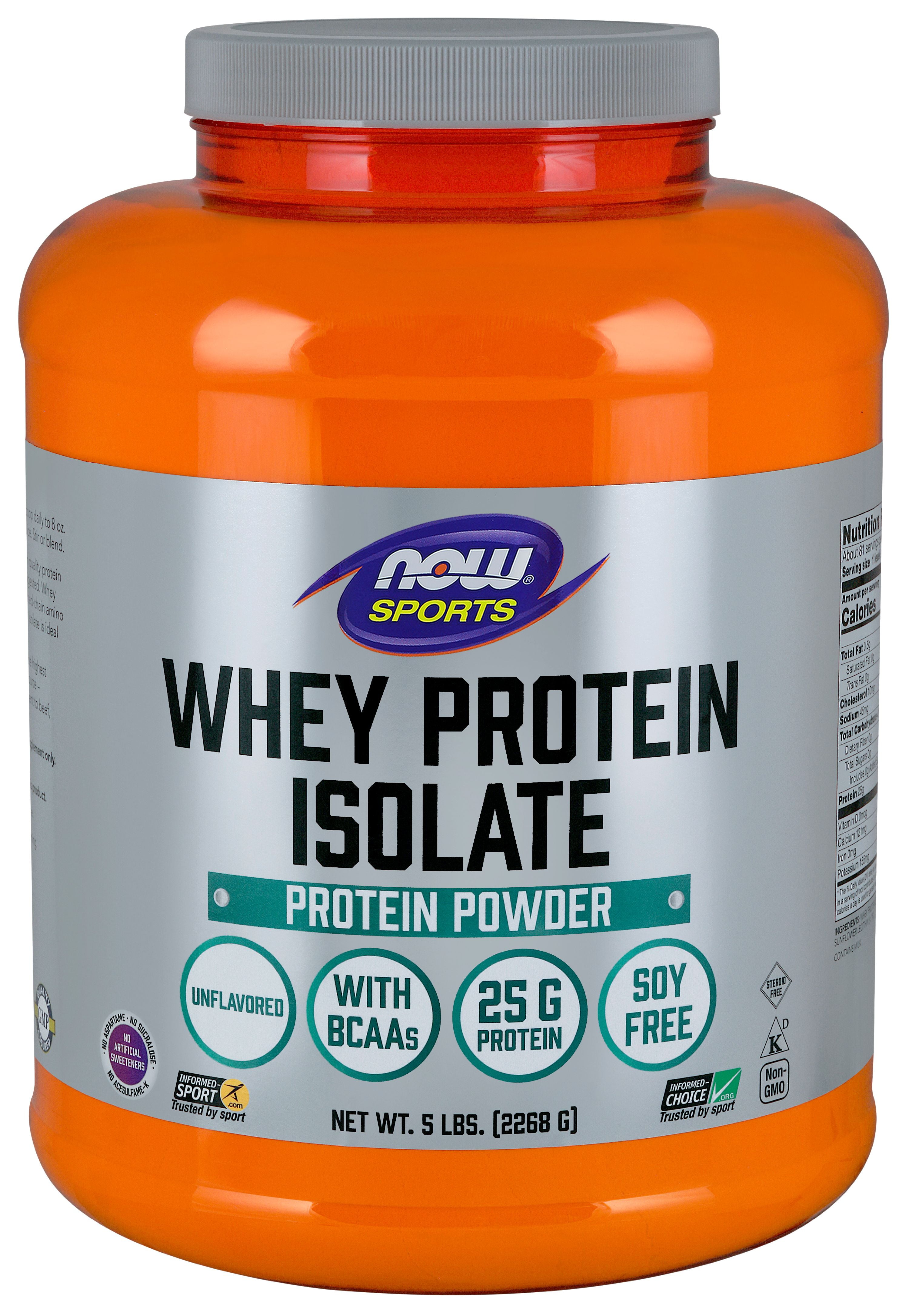 NOW Sports Nutrition Whey Protein Isolate 25 G With BCAAs Unflavored 