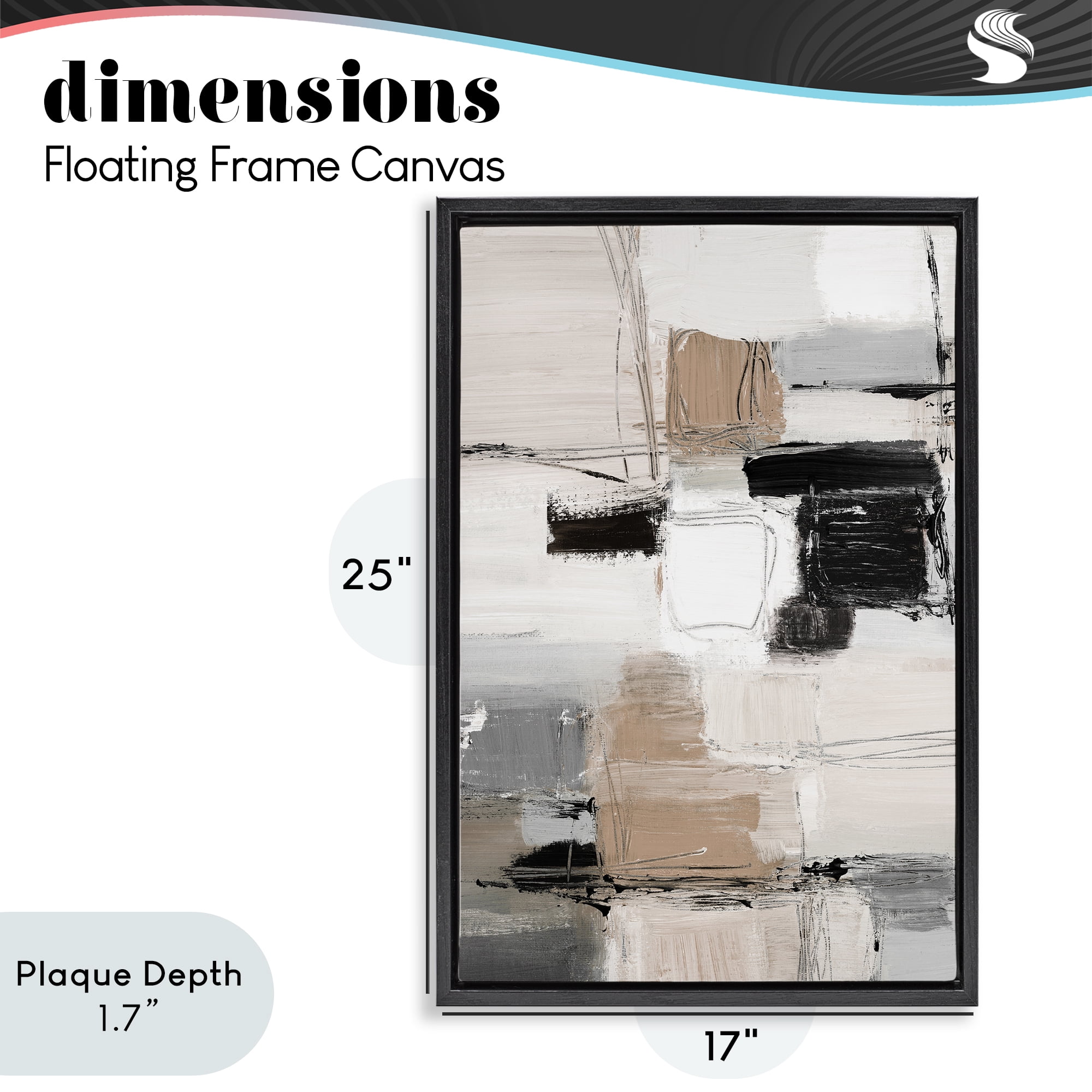 Stupell Industries Contemporary Neutral Variety Black Framed Floater Canvas Wall Art, design by Lanie Loreth